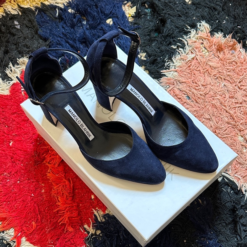 Manolo Blahnik Dark Blue Heels